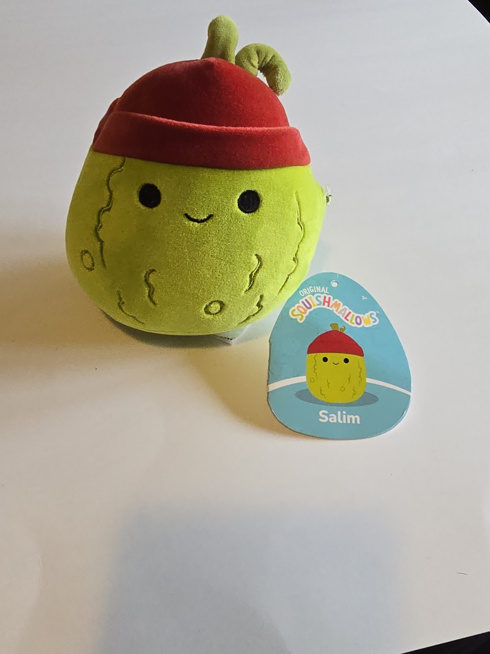 Squishmallows Salim Plush in Lime Green with Red Hat